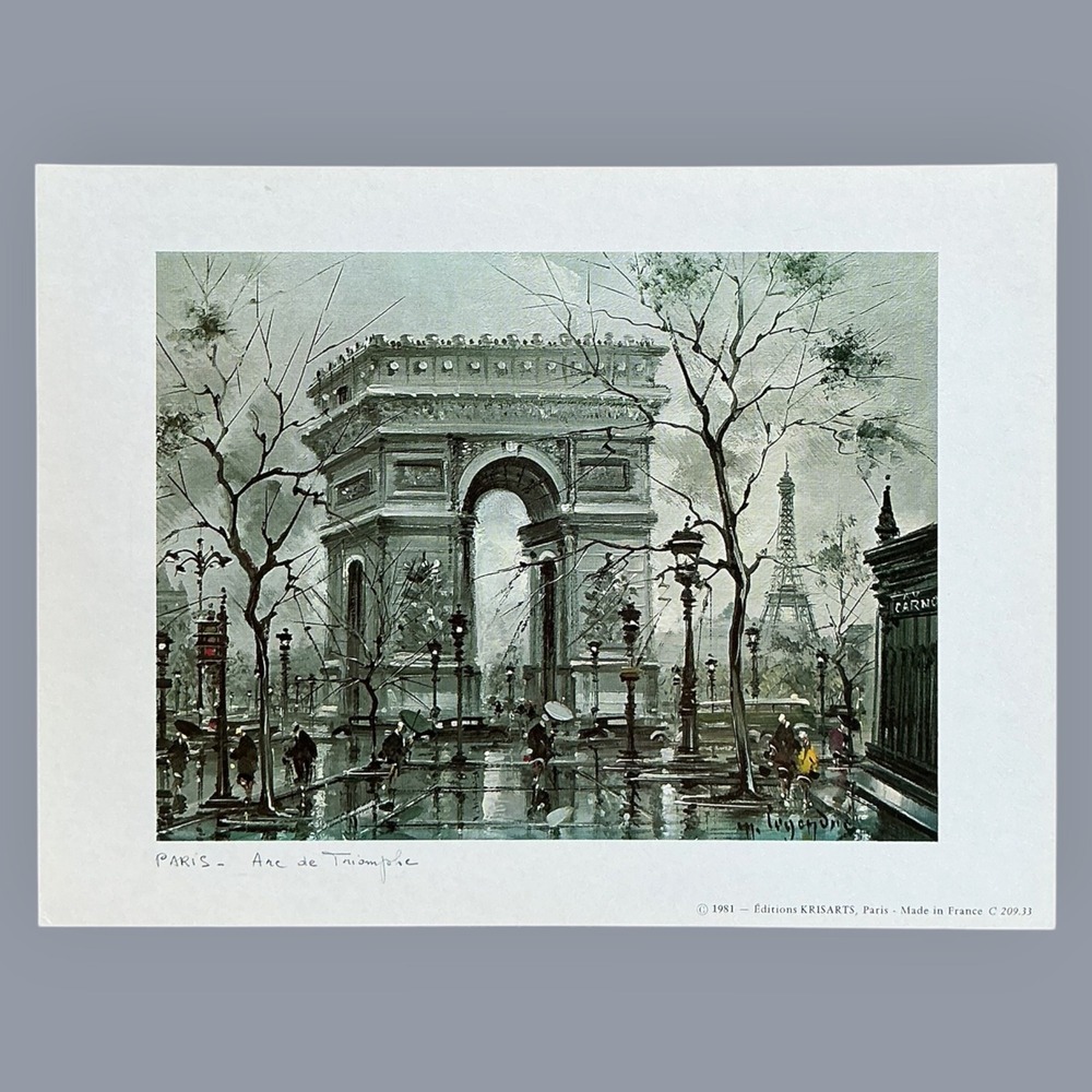 Paris Arc de Triomphe 1981 Editions KRISARTS Art Print Made in France